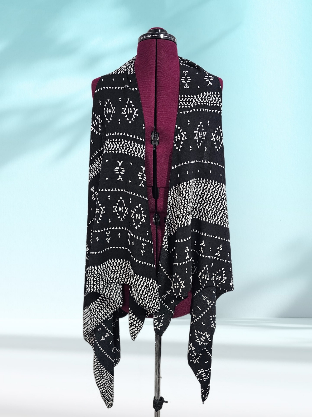 Aztec Tribal Geometric Print Cape Wrap Shawl Kimono Cardigan Blouse Poncho